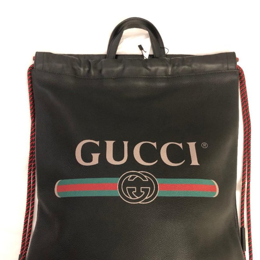 Gucci Black Leather Backpack